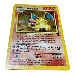 Pokémon Vintage Holo Charizard 004/130 Base Set 2 Small Crease Lightly Played